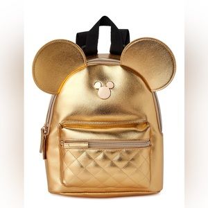 DISNEY Mickey Mouse Mini Backpack NEW!! GOLD MICKEY MOUSE BAG